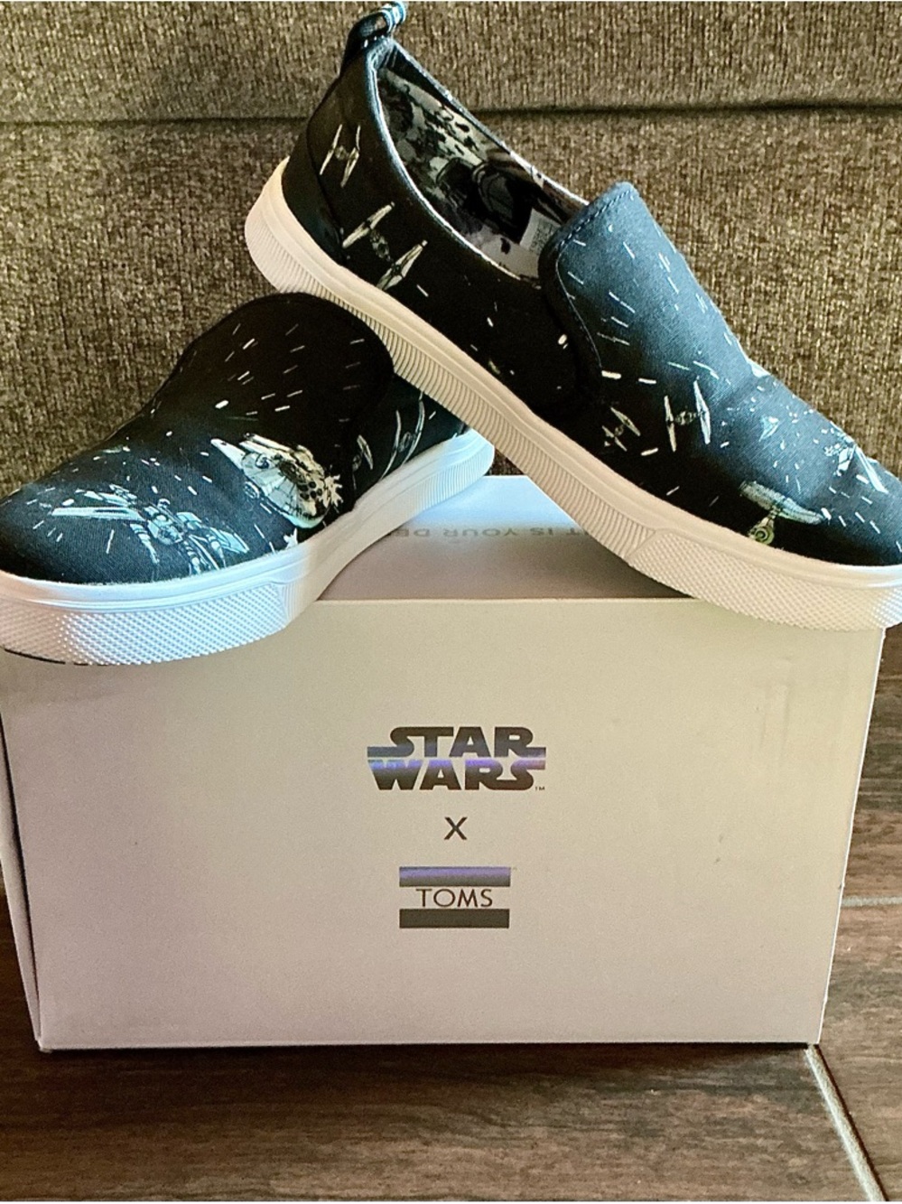 TOMS Women’s Black Star Wars Slip-On Sneakers